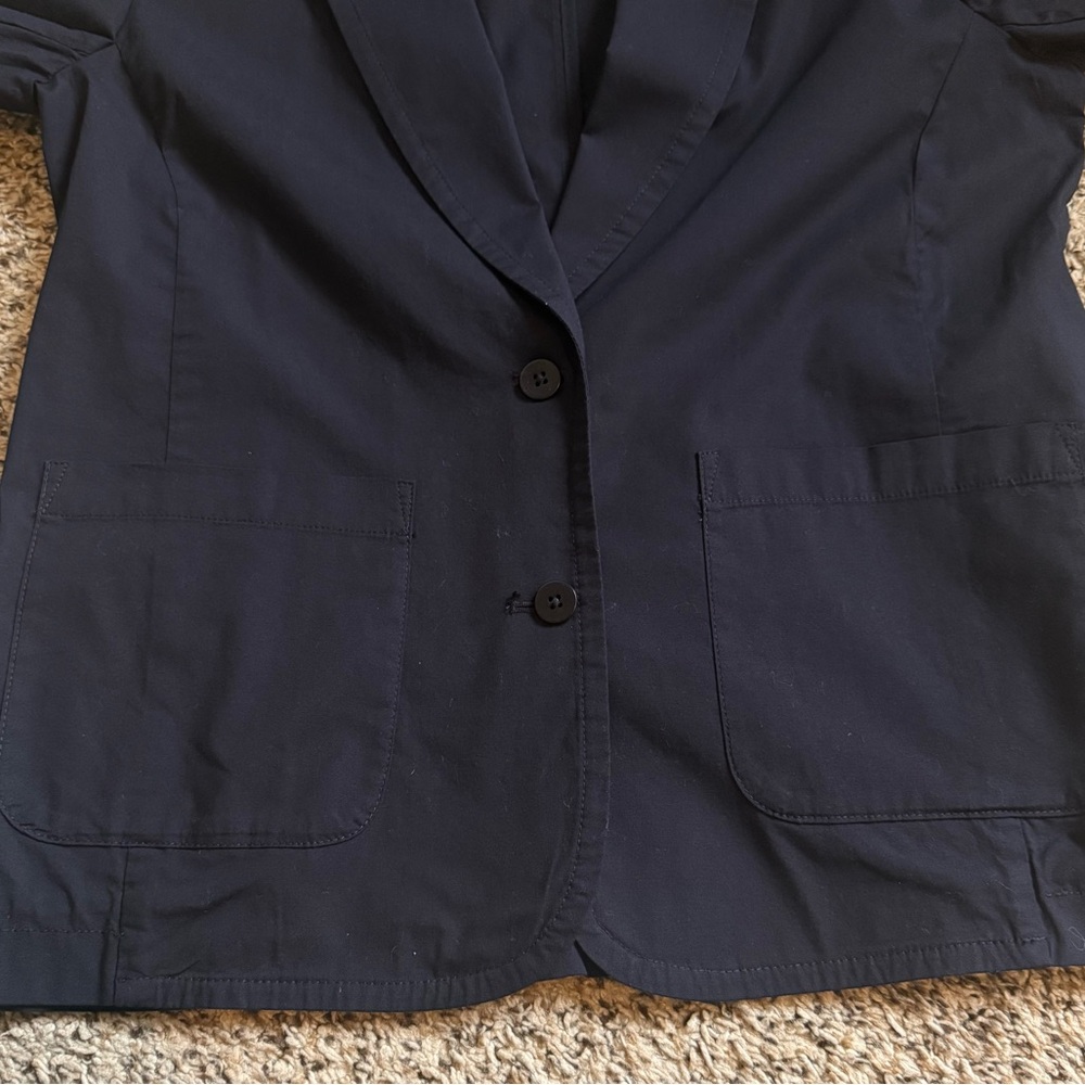 Eileen Fisher Organic Cotten Double Pocket Button Front Blazer Jacket Womens XS - Picture 7 of 10